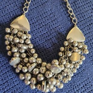 Elegant Silver Beaded Necklace